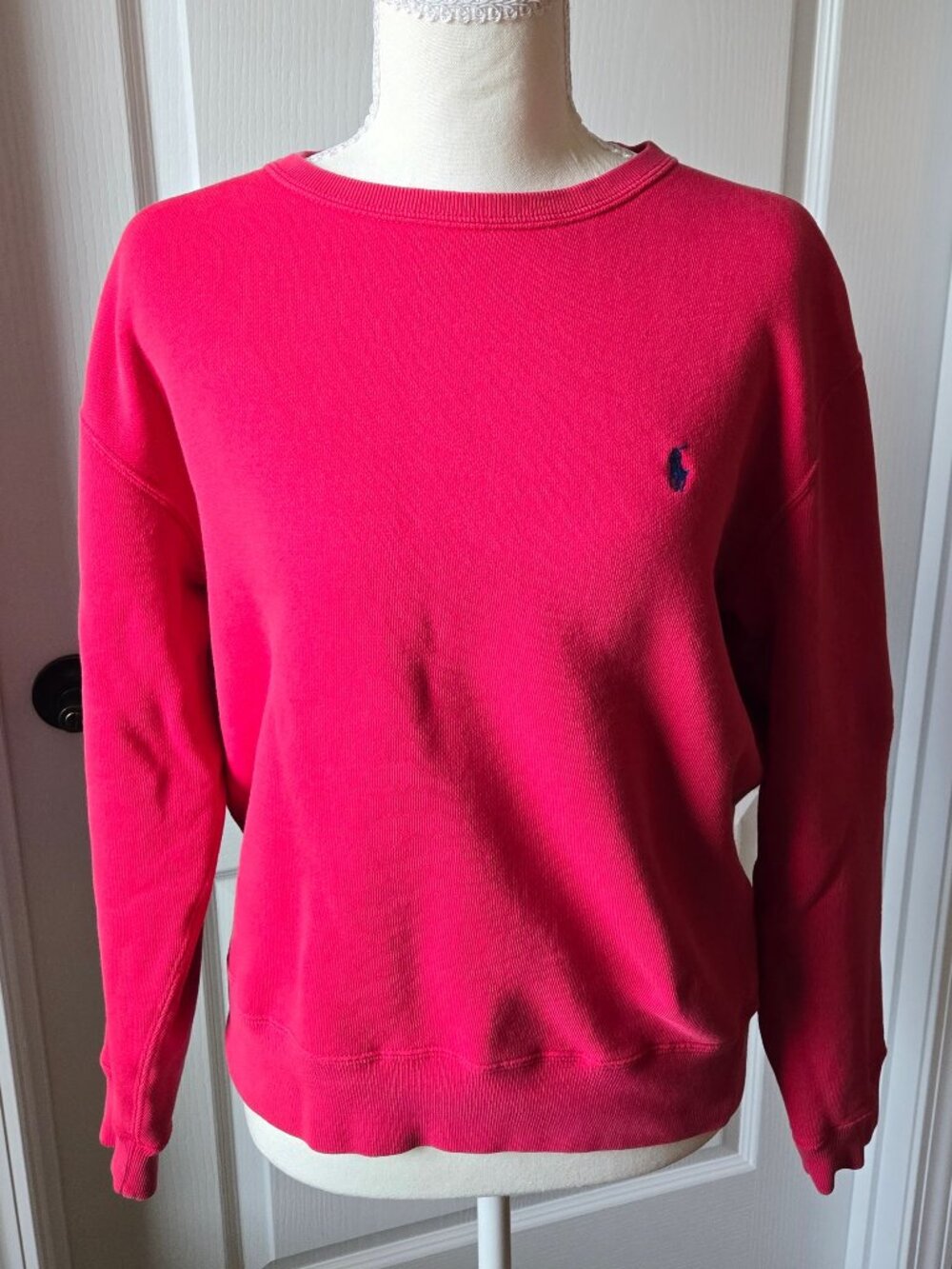 Vintage Y2K Polo Ralph Lauren Red Small Pony Crewneck Sweatshirt - Women's S/M
